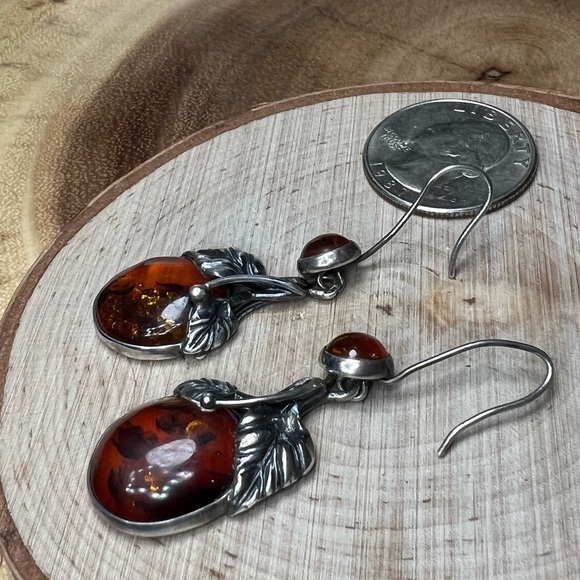 VTG| Amber Fruit Silver Earrings 🧡✨ - Picture 5 of 7